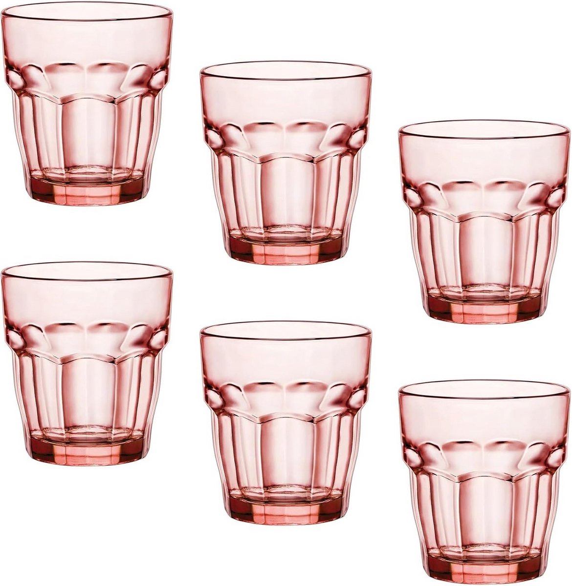 Set van 6 Lounge Rocks Glazen - 9oz perzik kleur