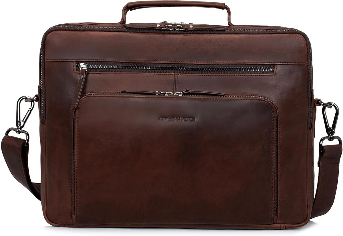 Laptoptas 15,6 inch leer voor dames en heren - Schoudertas en aktetas voor notebook