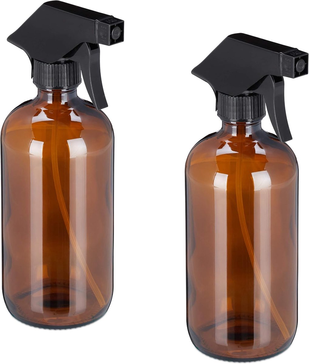 Famanu – Glazen plantenspuiten set van 2, 500 ml, mist en straal, navulbaar voor schoonmaak en haar