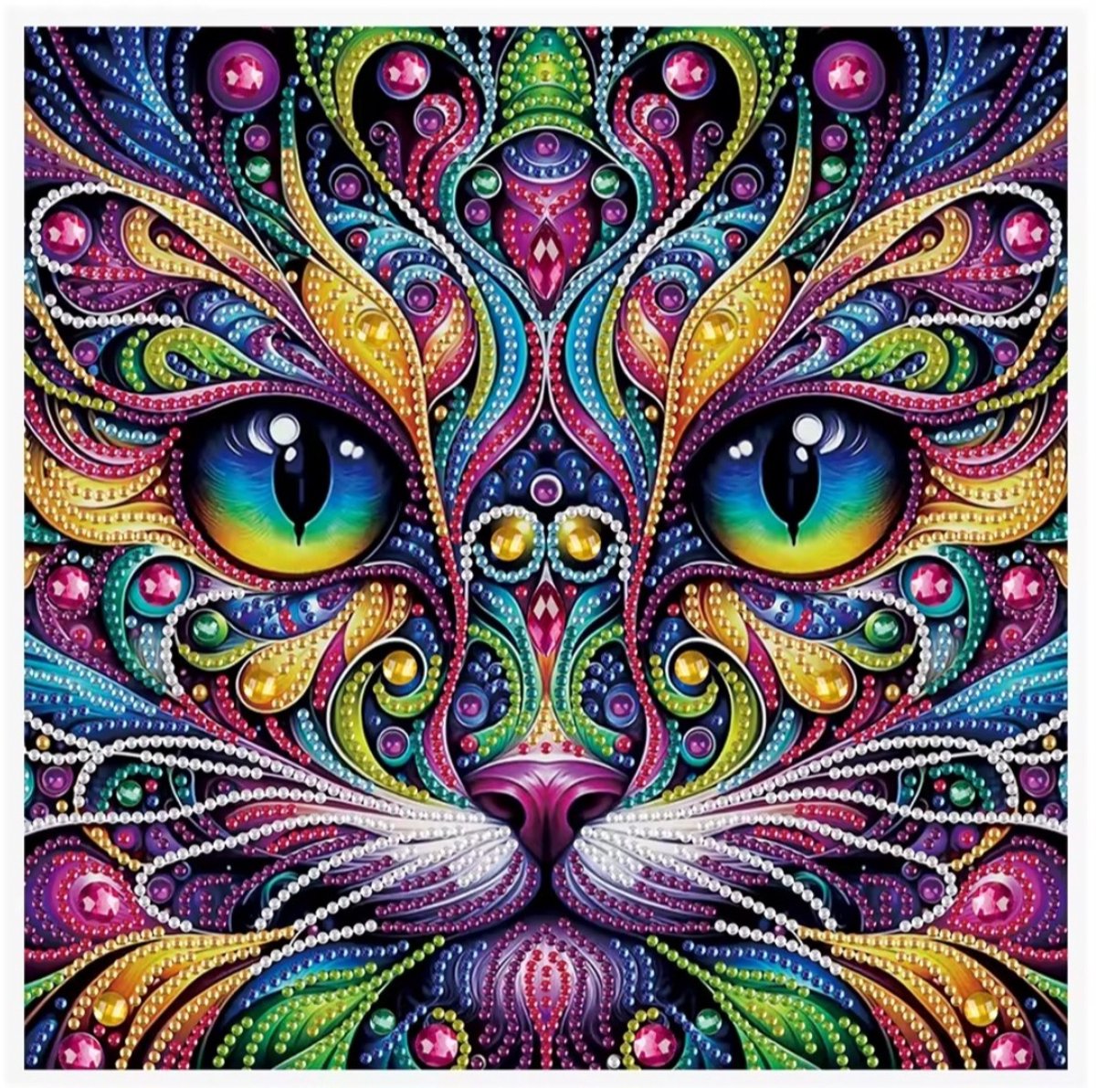 Diamond painting - Diamond painting volwassenen - Diamond painting kinderen - Diamond painting pakket volledig - Diamond painting Dieren - Kat - Poes - 30 x 30 cm