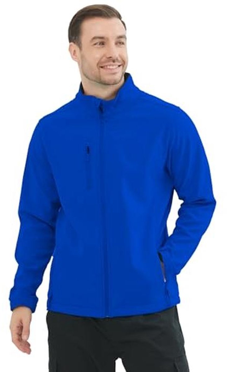 Professionele softshelljas voor heren - Werkjas in Royal Blauw - Maat L