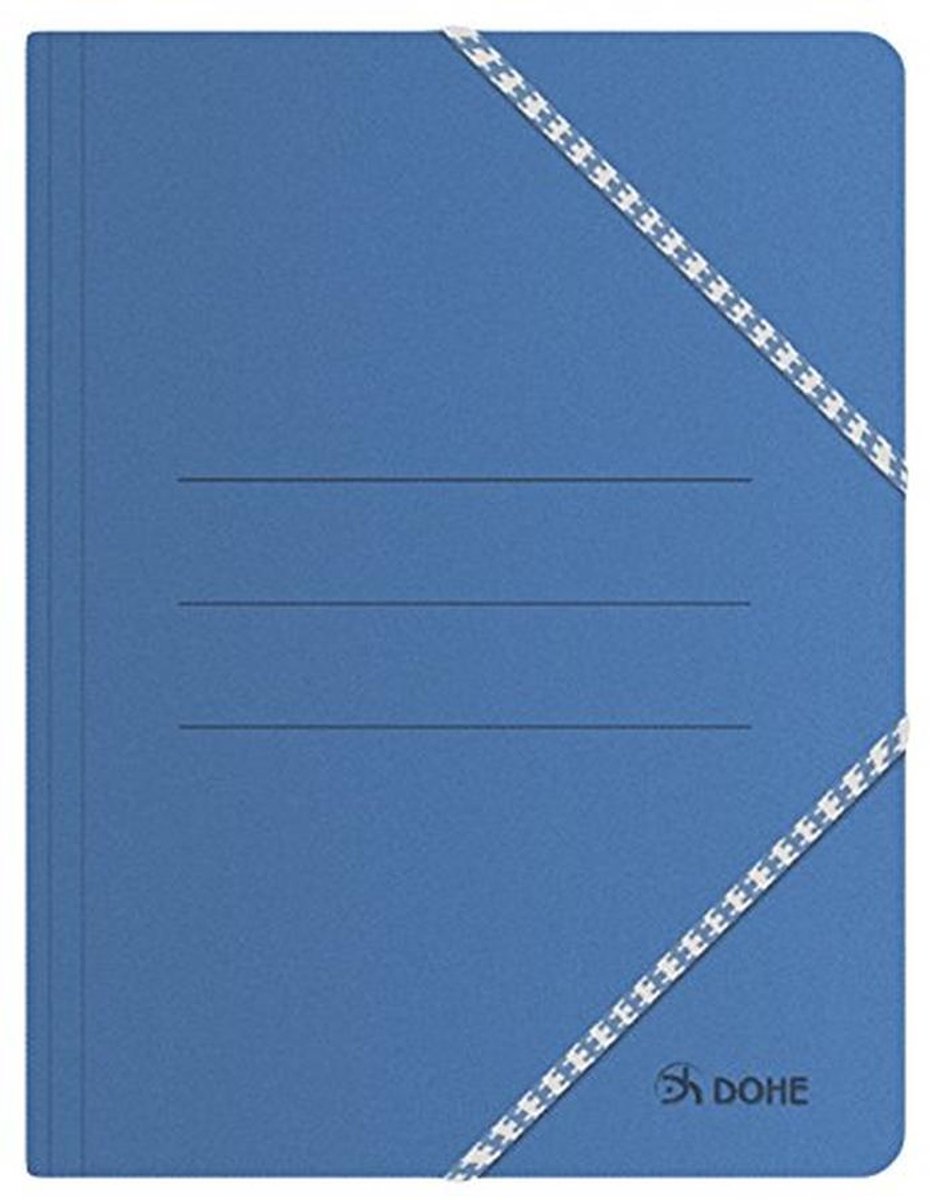 Documentfolder A5 Blauw - Rubber, Met Drie Flappen