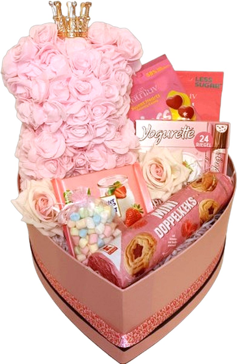 Roze Liefde Hoedendoos met Beertje & Snoep