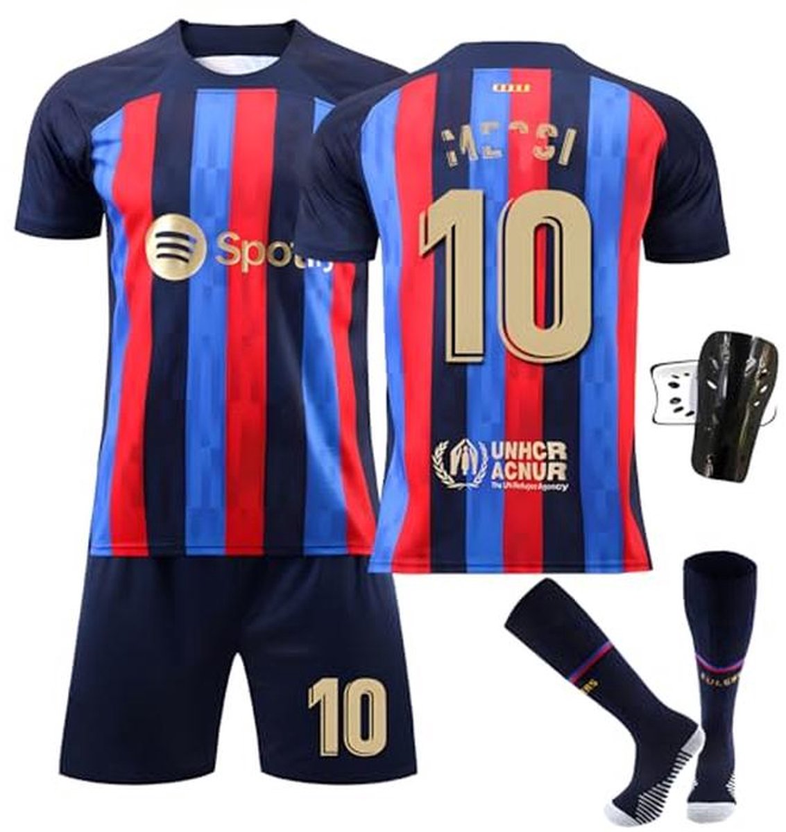 Voetbalshirt set voor kinderen met shorts, sokken en scheenbeschermers