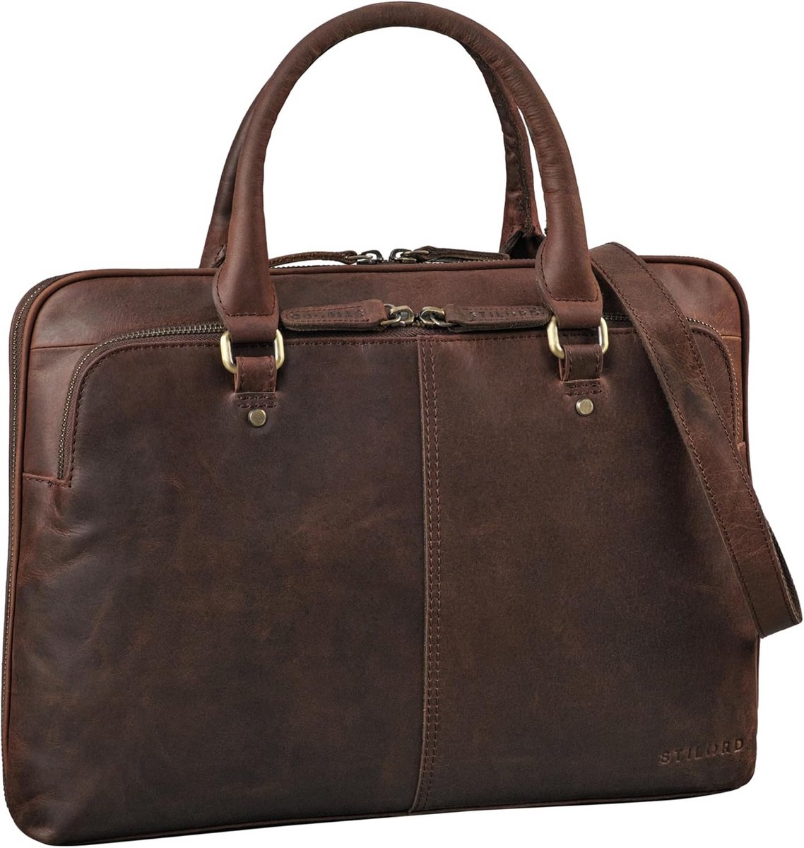 Vintage Leren Laptoptas 13.3 Inch - Elegante en Functionele Zaken Tas voor Vrouwen en Mannen