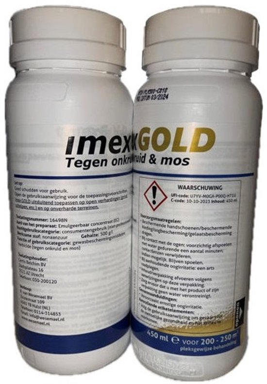 Imex Gold - 2 Stuks - Onkruidbestrijder & Mosbestrijder 450 ml: Snel, Veilig en Effectief! - Garden Select — afbeelding 2