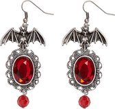 WIDMANN - Rode gothic vleermuis oorbellen voor vrouwen