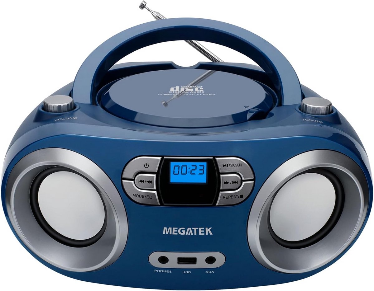 Draagbare CD-speler en Bluetooth Boombox met Stereogeluid en USB