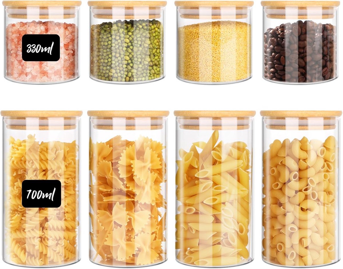 Voorraadpotten met Deksel - Set van 3