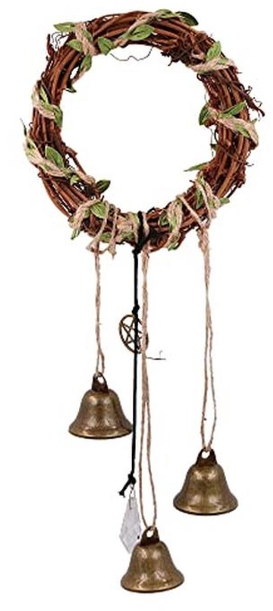 Handgemaakte Witch Bells met Pentagram Wreath en Koperbel voor Bescherming
