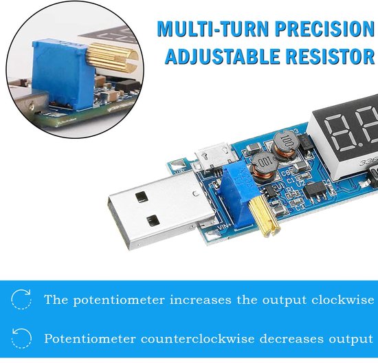 ZkeeShop 2 Pièces Convertisseur DC-DC USB Buck Boost 3.5V-12V Vers 1.2V-24V - Régulateur De Tension
