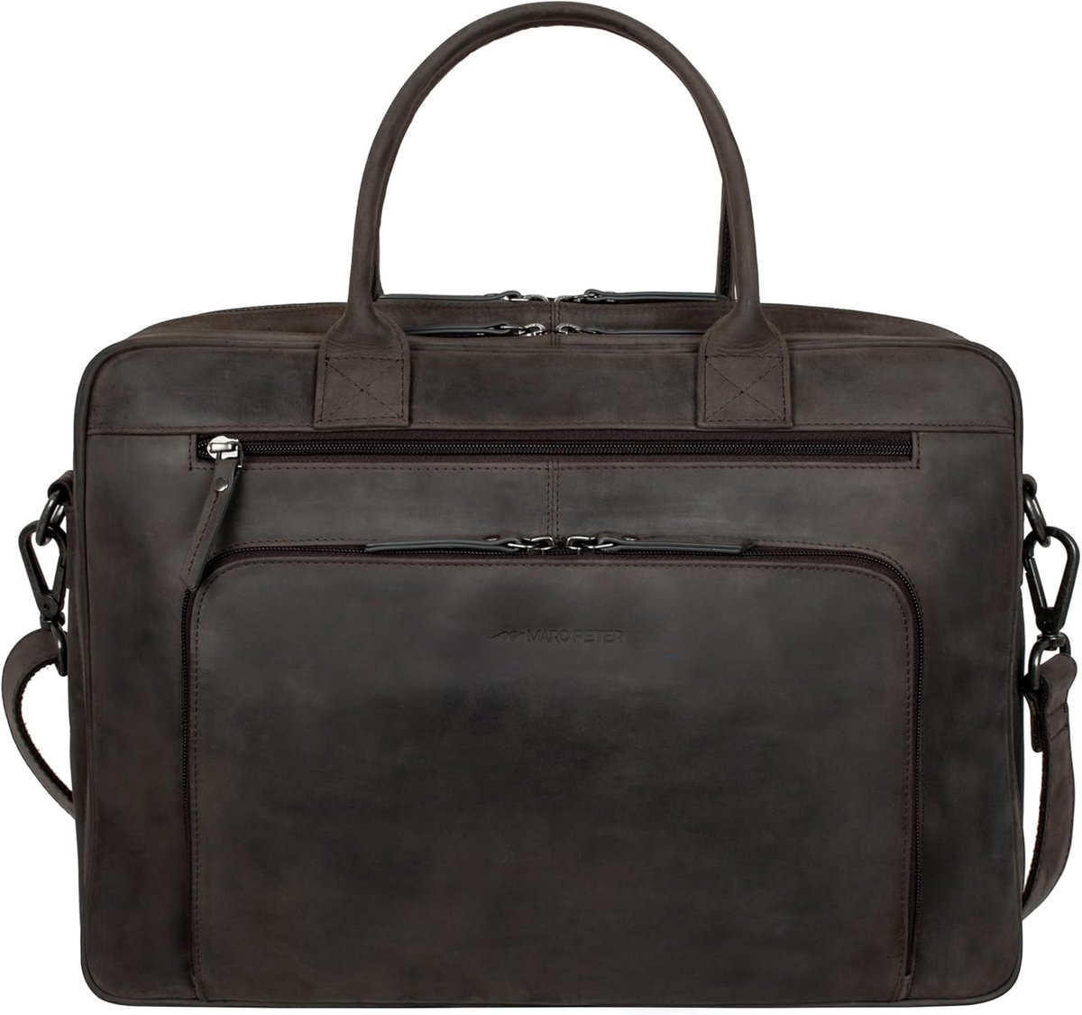 Leren Laptoptas 15.6 Inch - Grote Schoudertas en Aktetas voor Mannen van Vintage Koehide