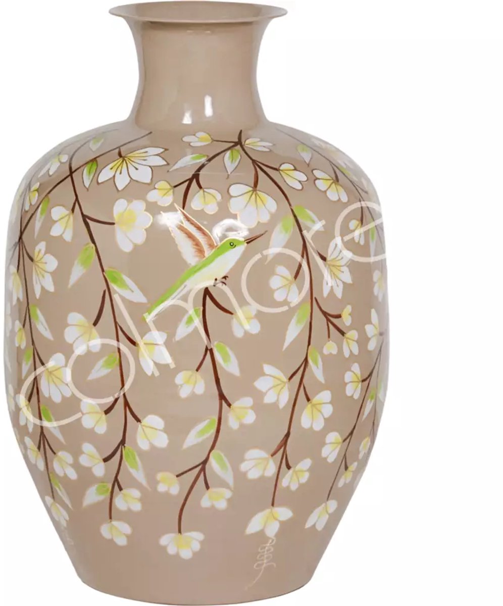 Colmore by Diga-vaas-taupe handbeschilderd enamel-iron-34x34x48cm
