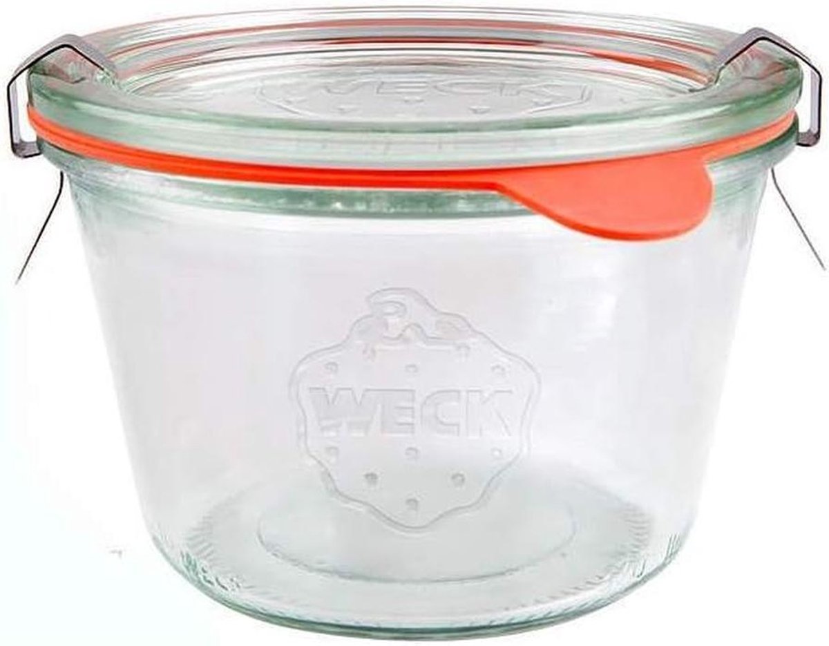 Weckglazen set van 4 - Ronde randglazen 250 ml met accessoires