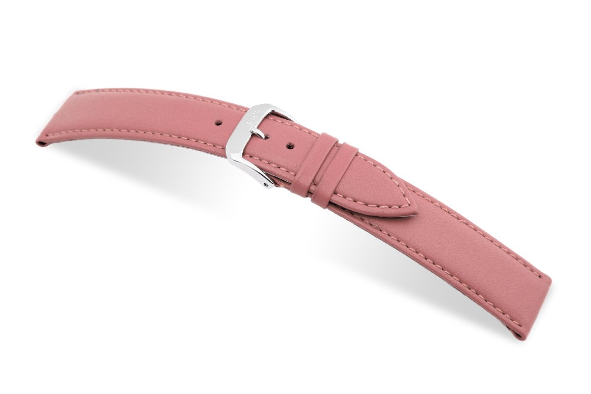 Lederband Arezzo 16mm roze, glad