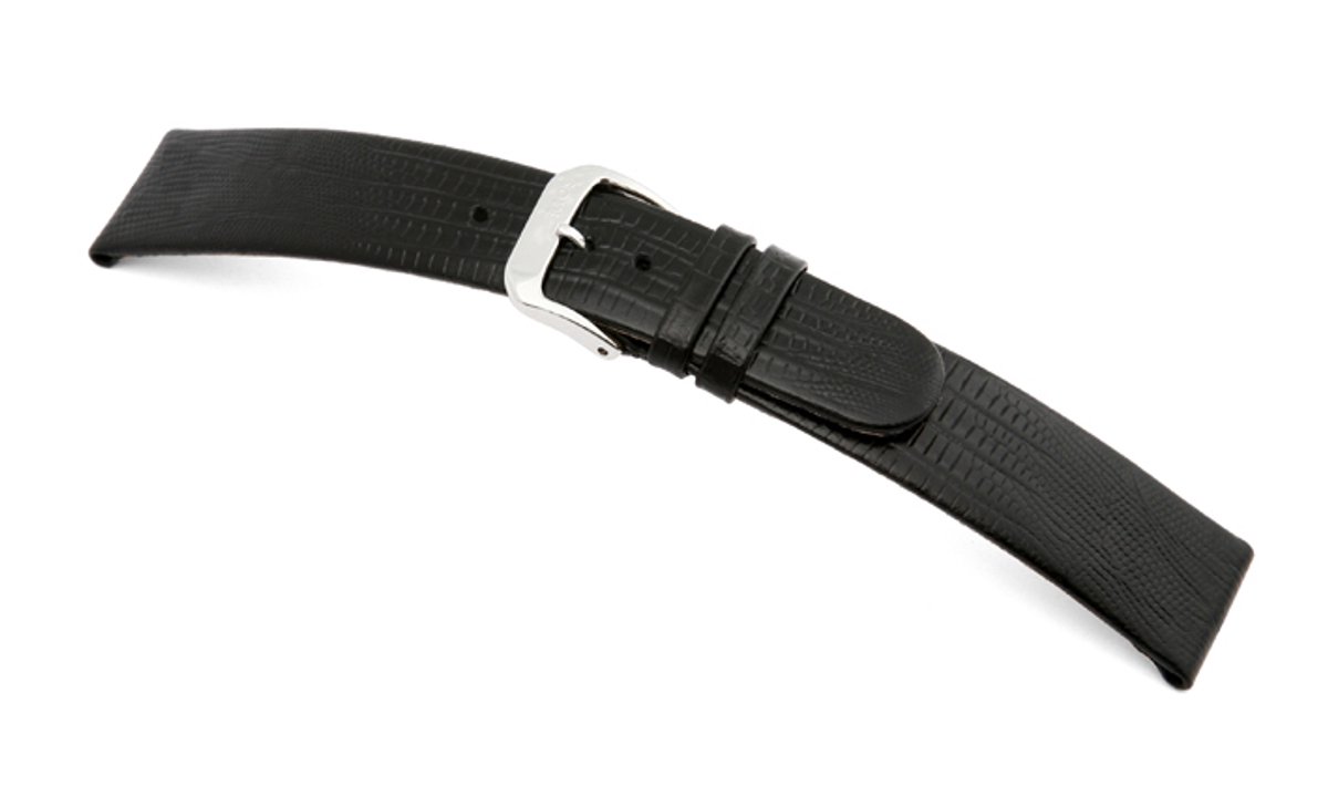 Lederband Santa Cruz 20mm zwart met Teju-Hagedisprint
