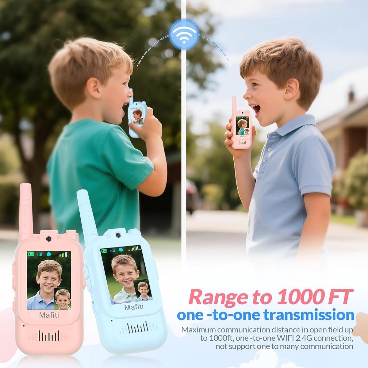 Oplaadbare Video Walkie Talkies voor Kinderen met 300m - afbeelding 3