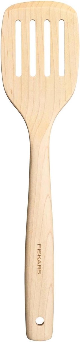 Houten spatel met groeven voor grip – FSC-gecertificeerd, ideaal voor roeren en omkeren