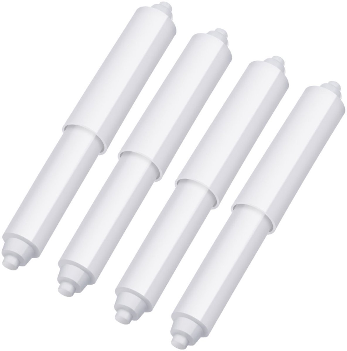 4 stuks toiletpapierrek trommel vervangen plastic veer, papieren rekinzet (wit)