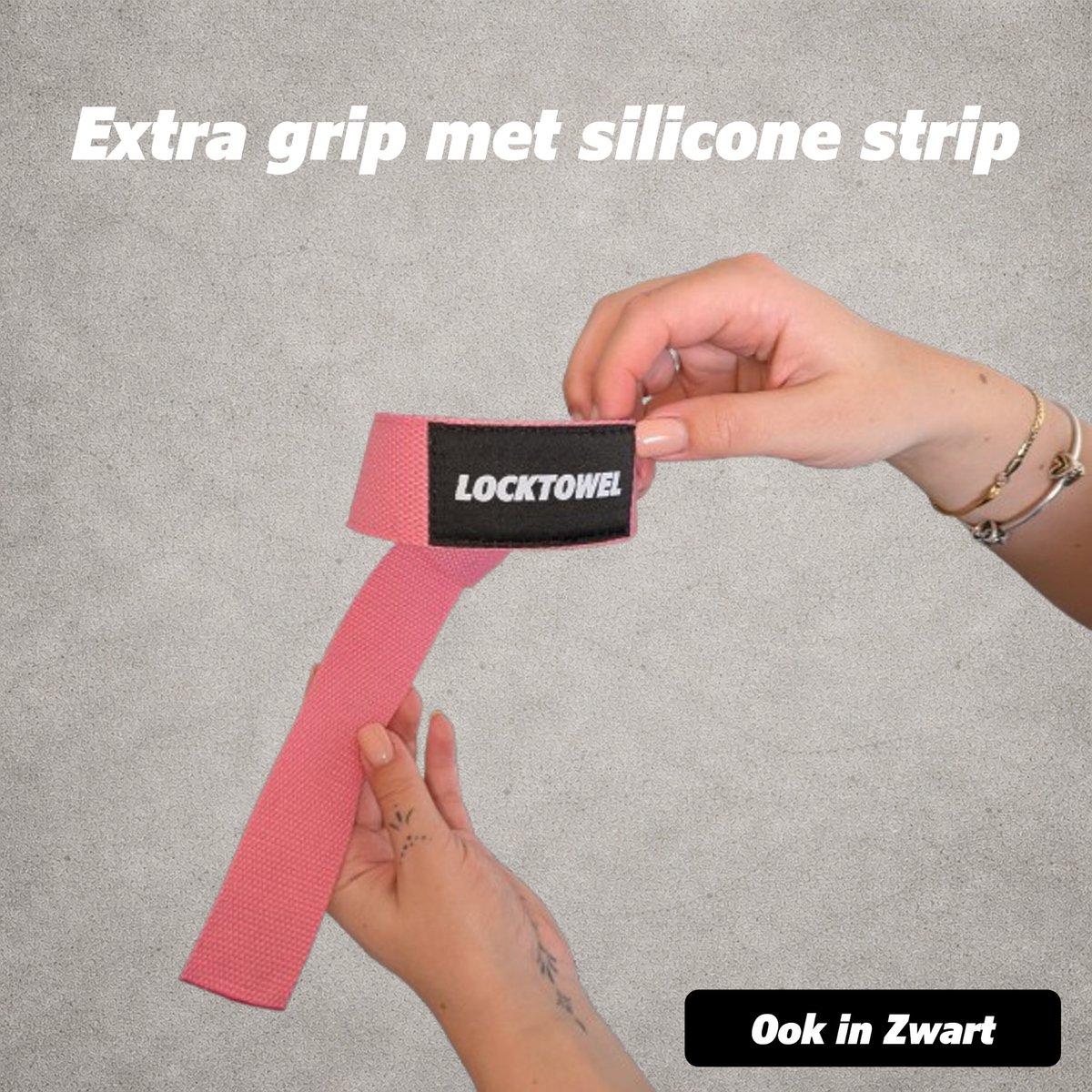 WristStrap - Extra Grip - Roze - 51 cm - Set L+R - LockTowel