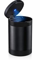 BOTC Auto Asbak Rvs met Led - Led Verlichting - voor Bekerhouder - Zwart