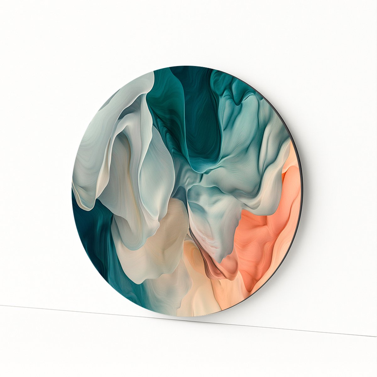 Plooien – wandkunst rond – ronde decoratie – Dibond muurcirkel – 40x40 cm