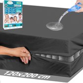 Luxe Waterdichte Matrashoes Met Rits - Matrasvernieuwer 120 x 200 cm - Antraciet - Anti Bedbug - Allergie, Huisstofmijt en Antibacteriële - 100% Waterdichte en Bedwantsbestendige Matrasbeschermer Molton - Ritssluiting