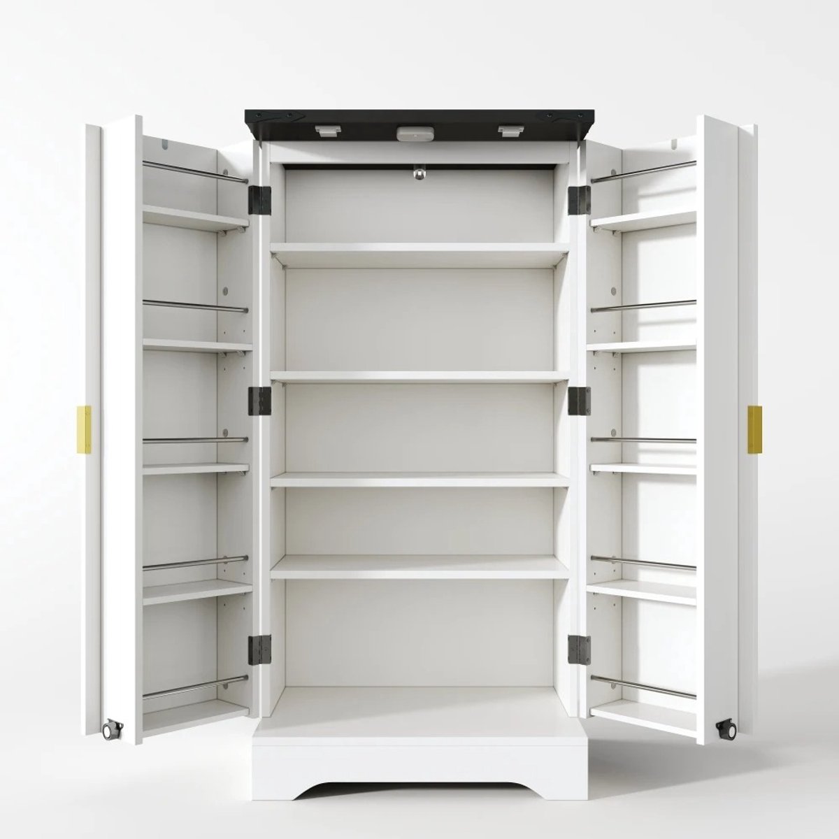 Keukenkast - Keukenkast Organizer - Buffetkast - LED Sensorlicht en Kruidenrek - 120 x 60,5 x 40 cm - Verstelbare Planken