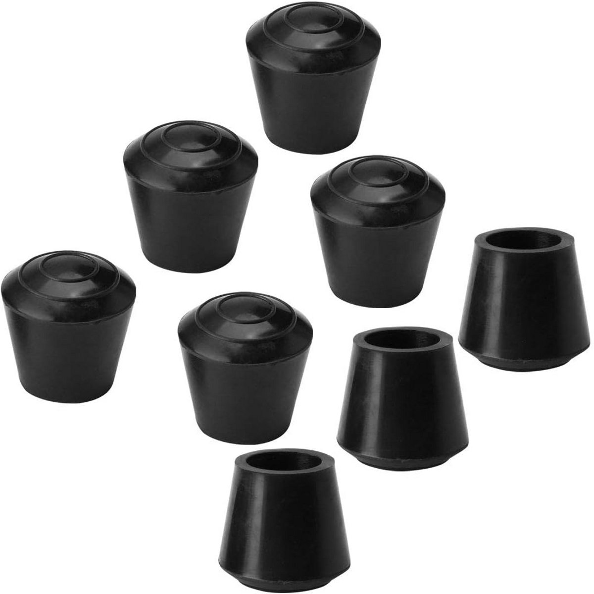 Antislip Beschermdoppen voor Stoel- en Tafelpoten, 16mm, Zwart (8 stuks)