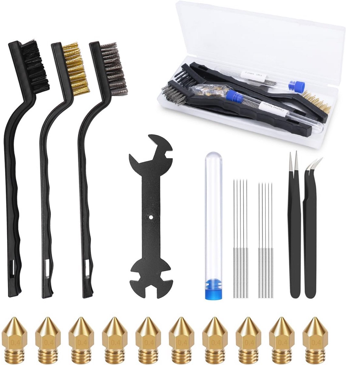 3D Print Accessoires Set - 27 Delen Met Mondstukken, Reinigingsgereedschap en Meer