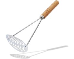 Ergonomische Aardappelstamper en Sapcentrifuge van Roestvrijstaal - Keukengerei voor Aardappelen, Wortelen, en Zoete Aardappelen