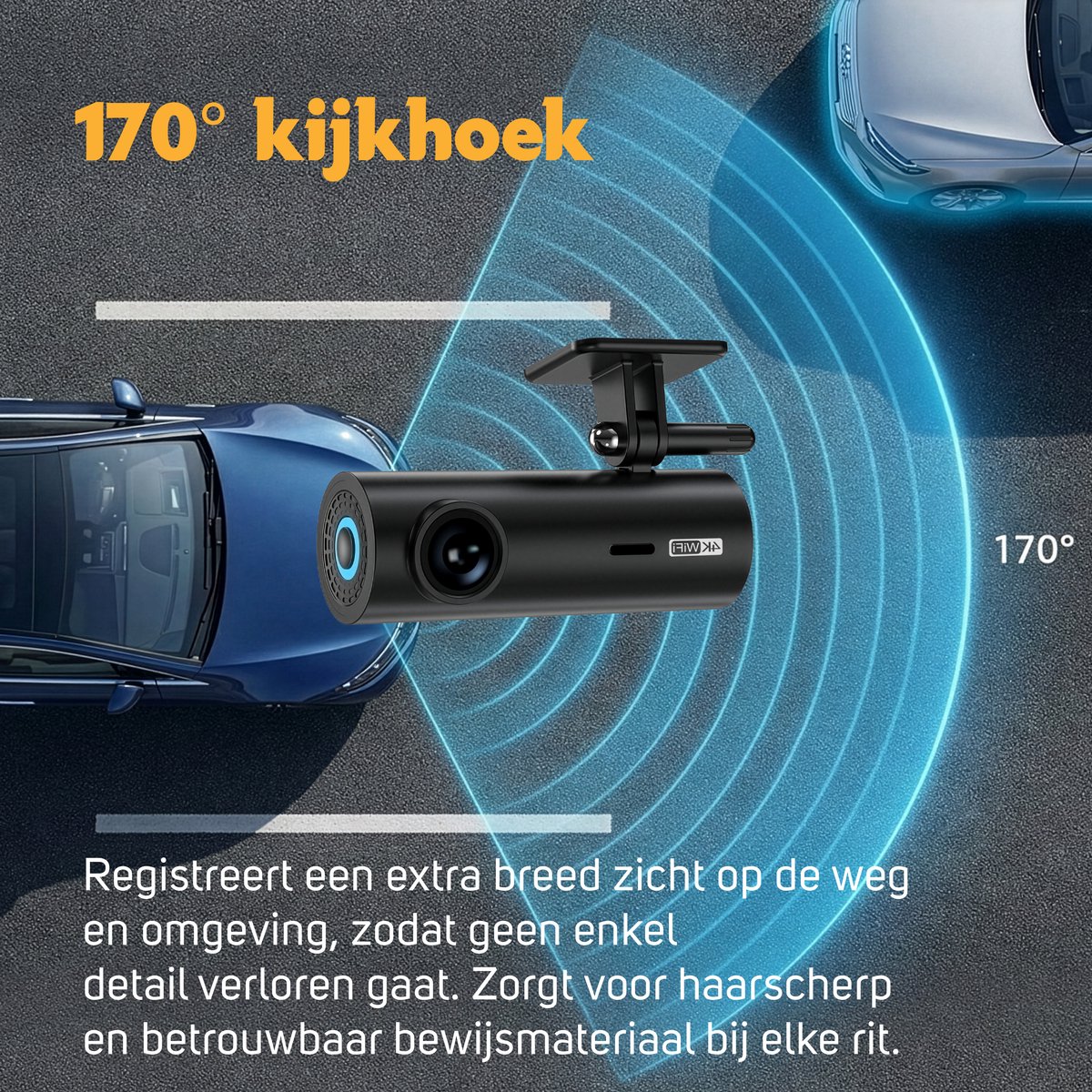 Pora&Co Dashcam Dual Lens 4K – Voor & Achter Camera – Ultra HD – Nachtzicht – Parkeermodus thumbnail 5