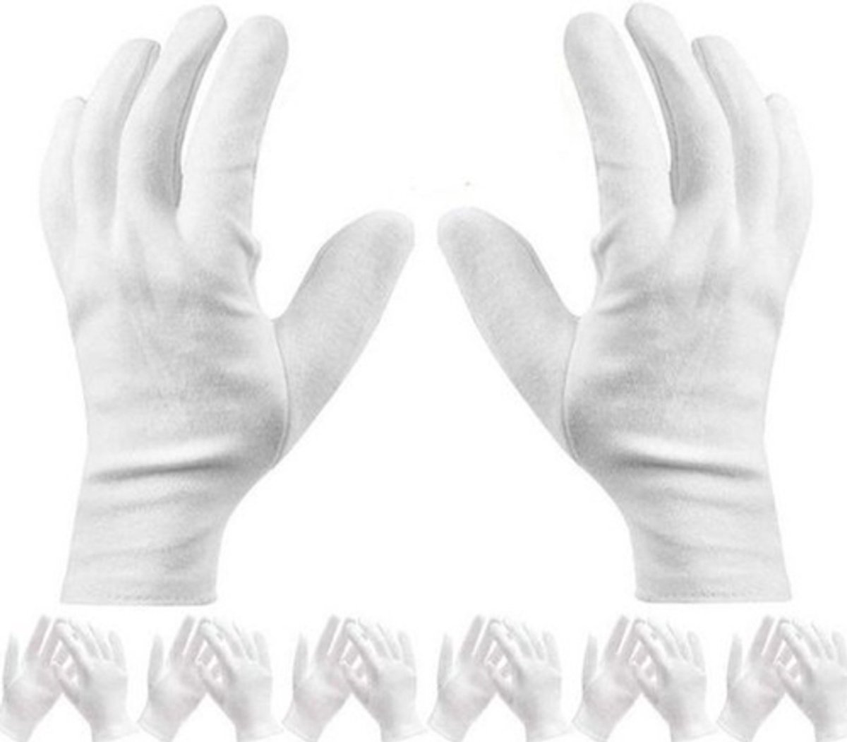 Zachte Katoenen Handschoenen – Inspectie Handschoenen – 6 Paar – Servicehandschoenen – Vochthandschoenen – Servicehandschoenen – Muntinspectie & Sieraden Controle – Muntsieradeninspectie – Elastische Werkhandschoenen – Wit