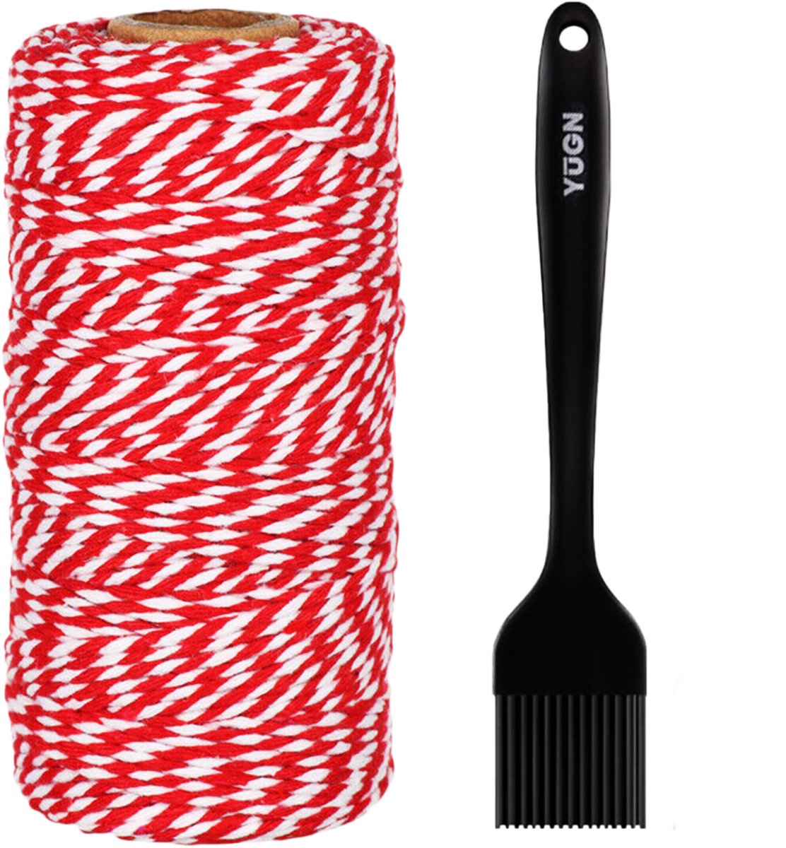 YUGN Slagerstouw 100 Meter 2mm - Rolladetouw - Keukentouw - Inclusief Siliconen BBQ Kwast
