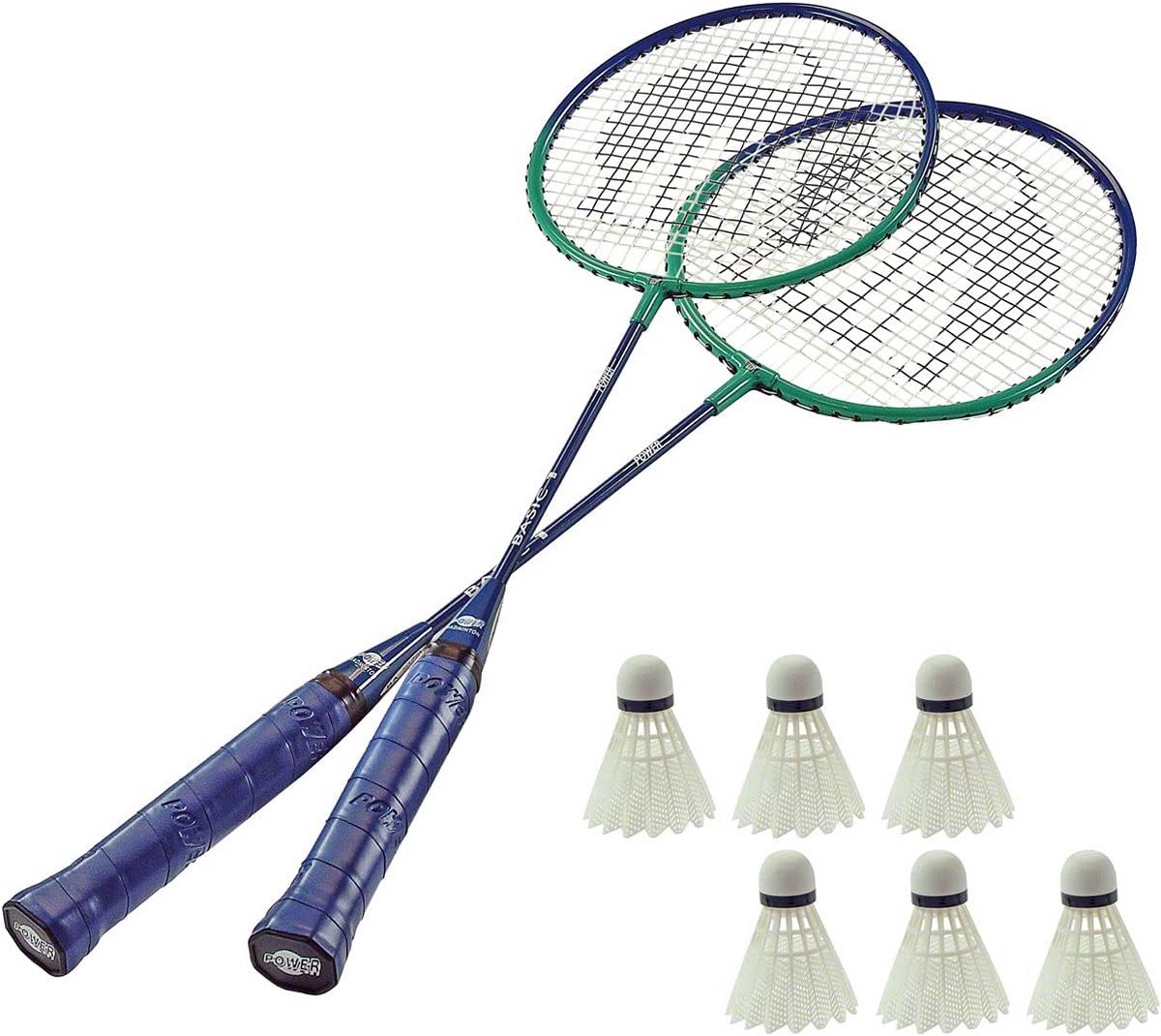 Complete Badminton Set met 2 Lichtgewicht Rackets en 6 Nylon Shuttles - Geschikt voor Vrije Tijd en Schoolsport