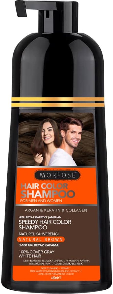 Morfose Hair Color Shampoo for Men and Women Brown 420ml