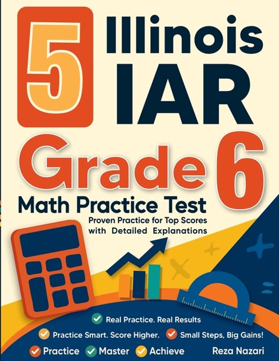 5 Illinois IAR Grade 6 Math Practice Tests - cover