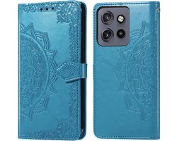 imoshion Hoesje - Geschikt voor Motorola Edge 60 Neo / Motorola ThinkPhone 25 / Motorola Edge 50 Neo - Mandala Bookcase - Turquoise