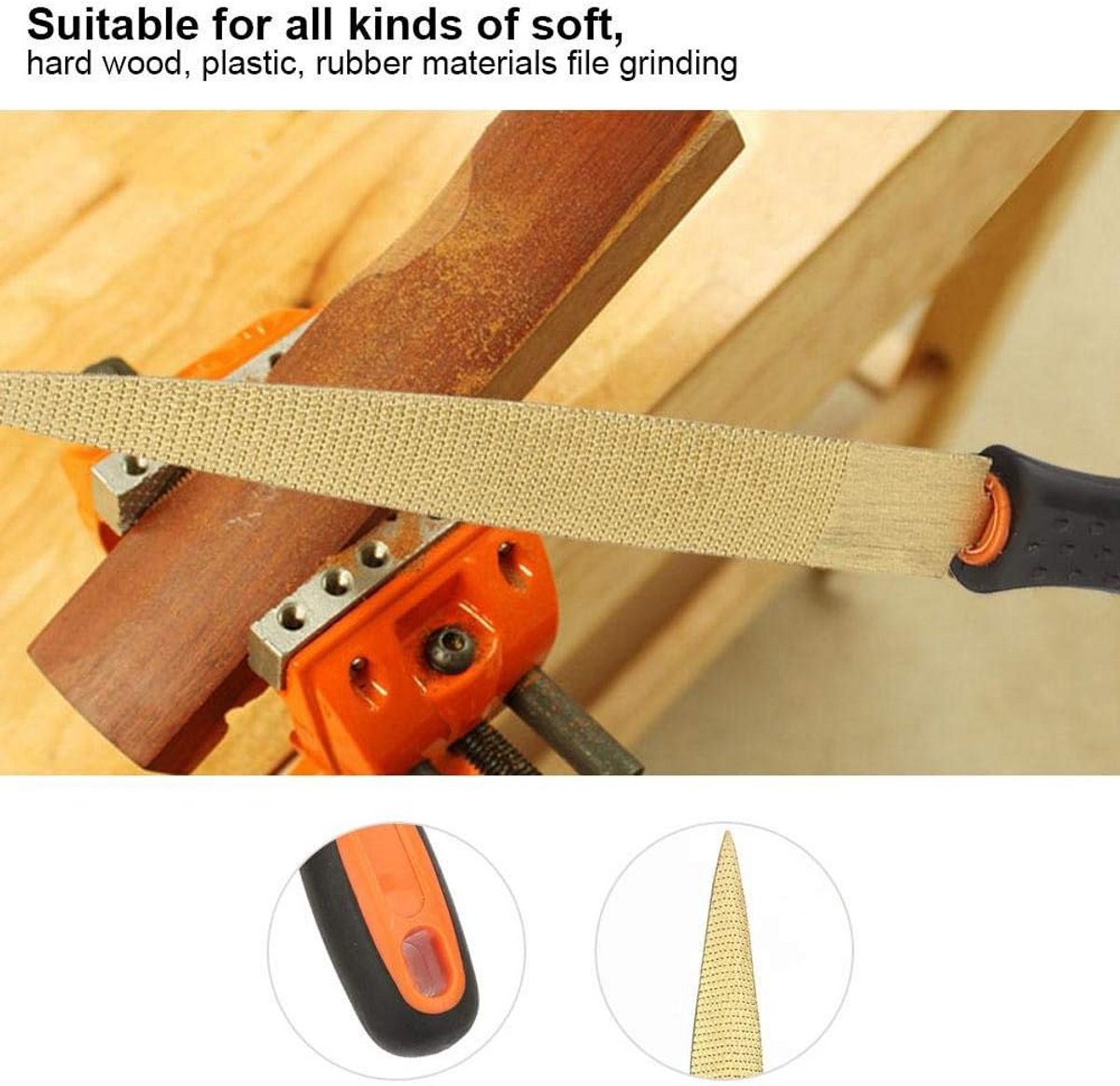 Houten Houtsnijvijl - Dubbelzijdige Vijl voor Houtbewerking (20cm)