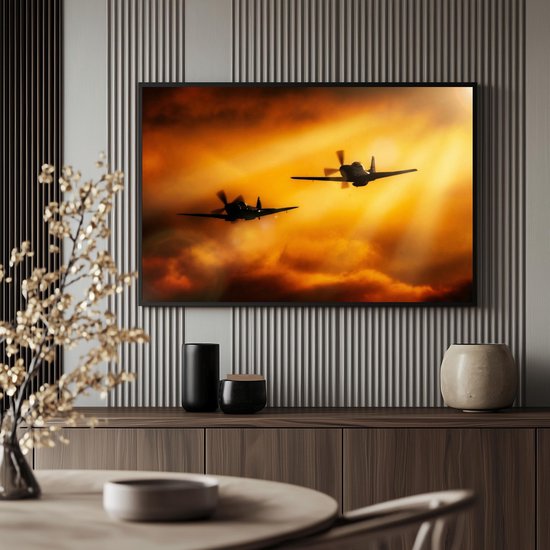 Avions de guerre | Affiche d'avion | Avions de chasse | Photo d'action | 51x71cm | Décoration murale | Affiche murale | AFFA | Convient pour l'encadrement