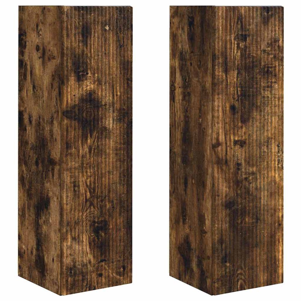 vidaXL - TV - Wandkast - 2 - pcs - Rook - Eiken - 30 - x - 31 - x - 100 - cm - Bewerkt - hout