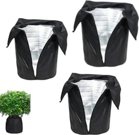 Housse de pot de fleur isolée en 3 parties, 45*50 cm, protection hivernale Convient pour les plantes, Convient pour les plantes en pot, les arbustes et les arbres, les maintient au chaud et Convient prévient les dommages dus au gel.