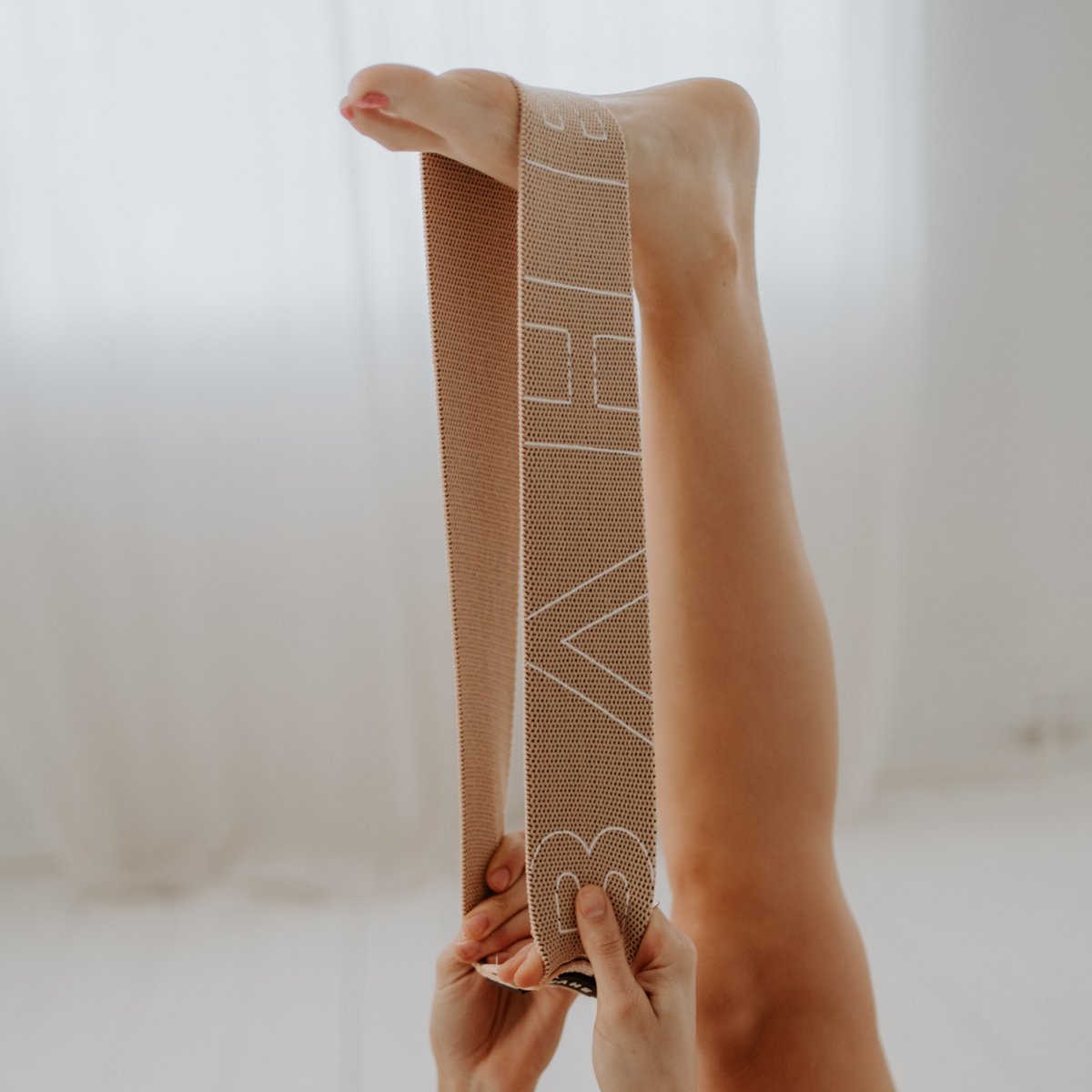 BAHE Flowloop Luxe - Stoffen Weerstandsband - Level Light - Resistanceband Machine Washable - Dusty Beige