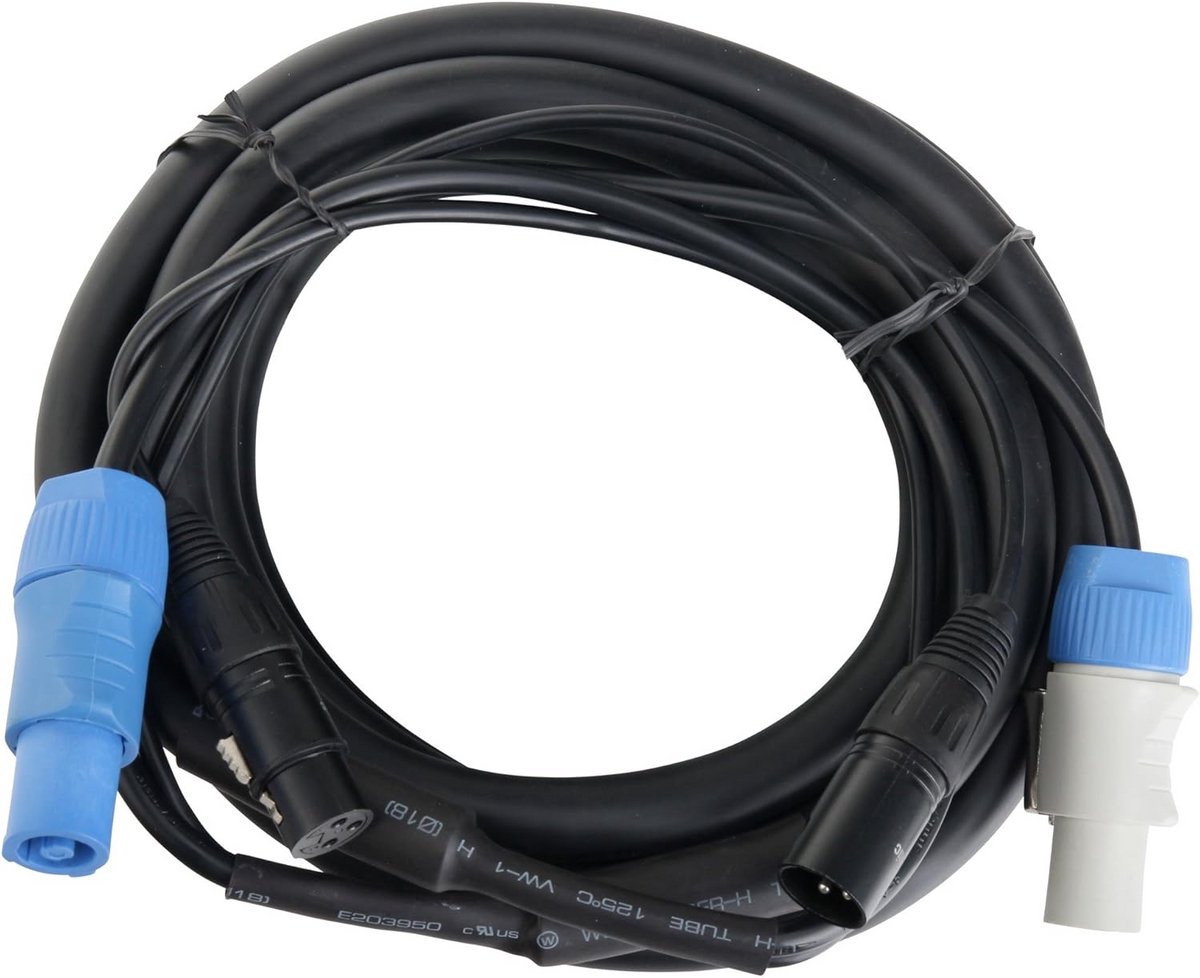 Hybridkabel Powerplug/DMX 10 meter - Ideaal voor lichteffecten en podiumverlichting