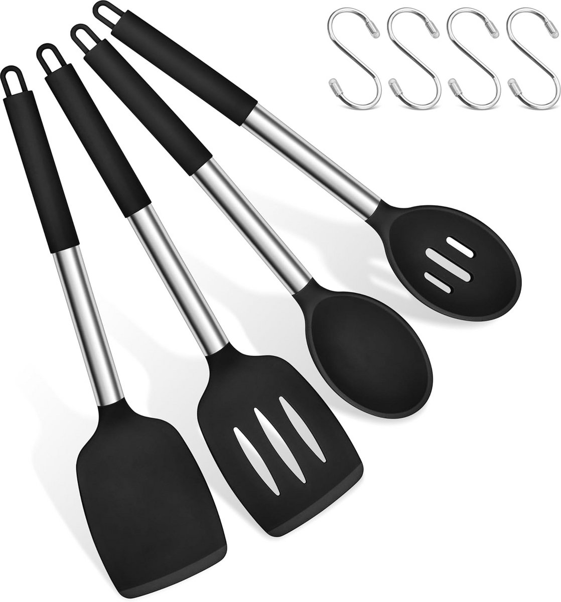 Houten spatelsilicone spatelset voor koken en bakken