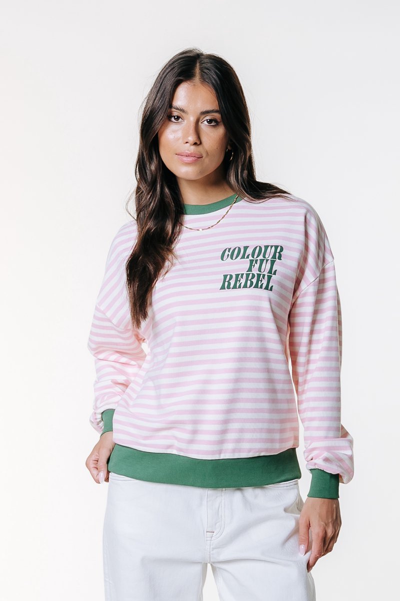 Colourful Rebel Contrast Cuff Sweat - S