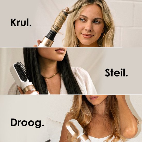 Navado Airstyler - Easystyler Pro - Föhnborstel & Krulborstel - Krultang 6 in 1 Multistyler - Hairwrap - Haarstyler voor alle haartypes