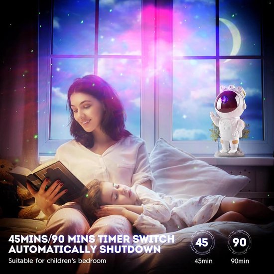 Astronaut LED Galaxy Projector Starry Night Light Astronaut Star Projector met timer en afstandsbediening Nebula voor slaapkamer en plafondprojector Geschenken voor kinderen en volwassenen van Astronaut — afbeelding 3