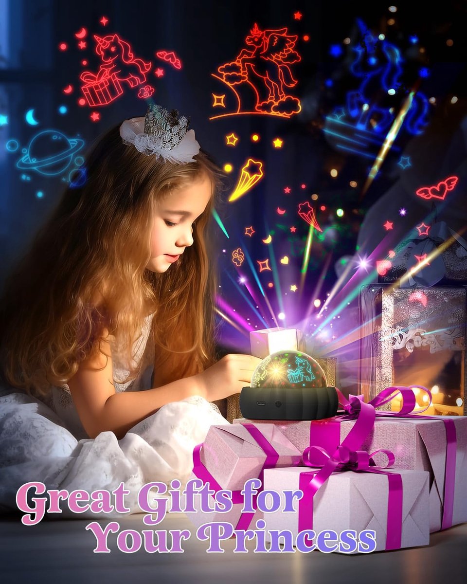 Sterrenhemel Projector voor Kinderen - 3 Verschillende Thema's en 7 Lichtstanden - Draait 360° voor Magisch Effect - Leuk Speelgoed voor 3-8 Jaar - Voor Jongens en Meisjes - 1 stuk – foto 3