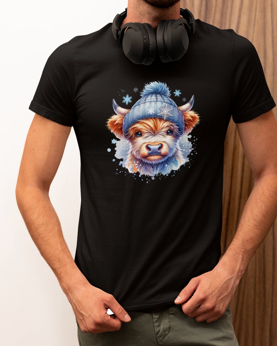 Snowy Highlander Kerst - Kerst T-shirt Zwart - Grappig T-shirt - Maat M - Kerst Cadeau Mannen - Limited Edition